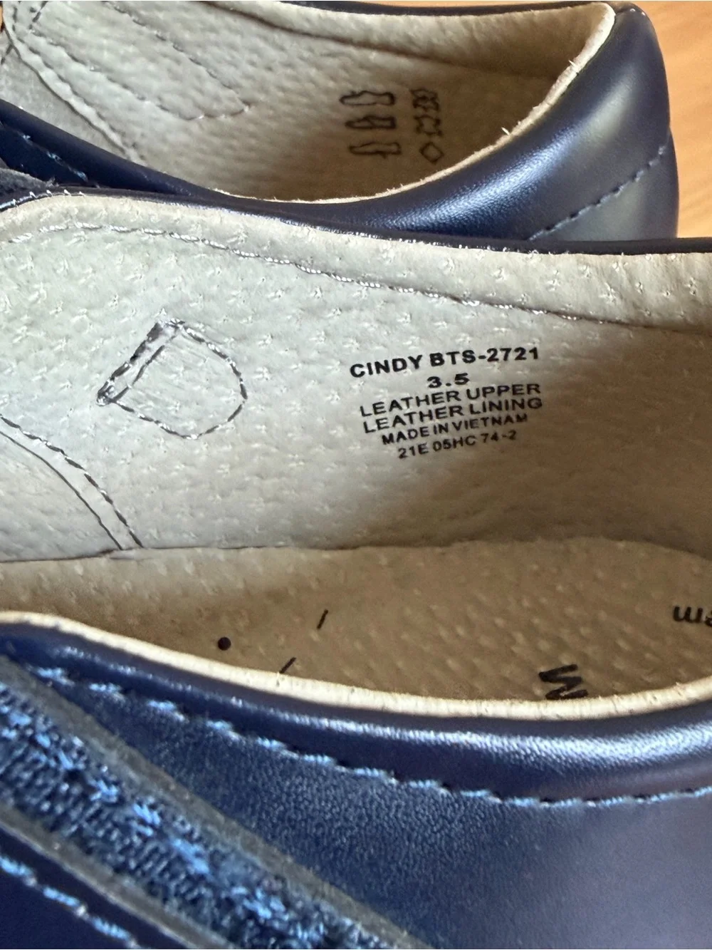 Footmates CINDY BTS - 2721 - NAVY Leather Mary Janes 3.5 NEW